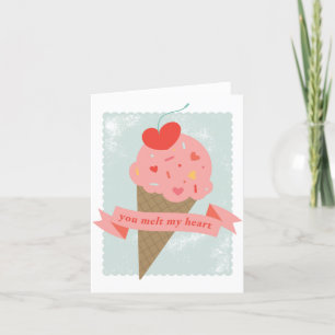 Carte De Remerciements Melt My Heart Ice Cream Valentine Card