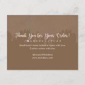 Carte De Remerciements Melted Chocolate Bakery Bread Care Instructions (Dos)