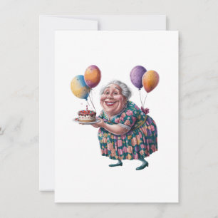Carte De Remerciements Mémé drôle robe florale Art d'anniversaire