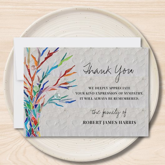 Carte de remerciements mémoire funéraire Sympathy