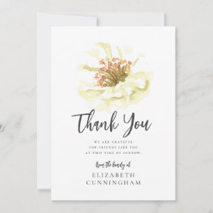 Carte De Remerciements Mémorial botanique floral d'aquarelle moderne