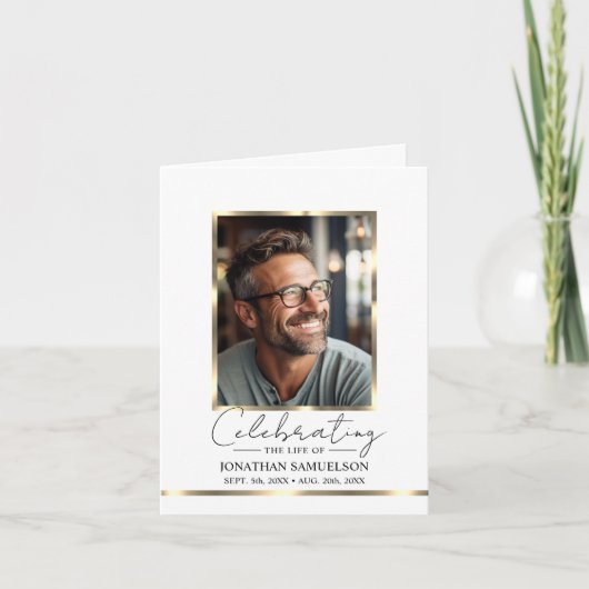 Carte De Remerciements Memorial Celebrating the life Gold Program PHOTO (Devant)