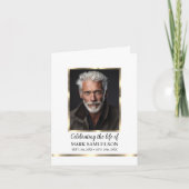 Carte De Remerciements Memorial Celebration of Life Cross Gold Program (Devant)