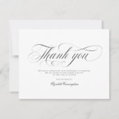 Carte De Remerciements Mémorial classique de calligraphie simple (Devant)