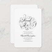 Carte De Remerciements Mémorial classique et simple de calligraphie (Devant / Derrière)