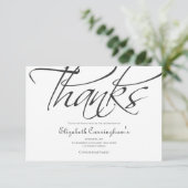 Carte De Remerciements Mémorial classique et simple de calligraphie (Debout devant)