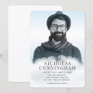 Carte De Remerciements Mémorial dans les nuages Moderne classique simple 