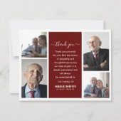 Carte De Remerciements Mémorial de la grille de photos moderne | Funérail (Devant)