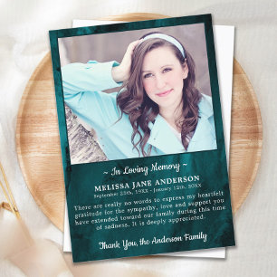 Carte De Remerciements Mémorial de la photo funéraire moderne