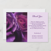 Carte De Remerciements Mémorial de la Sympathie Rose violette (Dos)