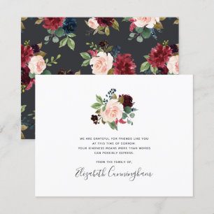 Carte De Remerciements Mémorial de l'aquarelle Floral Foliage Botanique