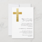 Carte De Remerciements Mémorial des funérailles de la Croix d'or (Devant)
