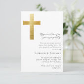 Carte De Remerciements Mémorial des funérailles de la Croix d'or (Debout devant)