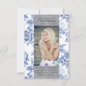 Carte De Remerciements Mémorial des funérailles de la Flore Bleue (Dos)