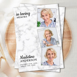 Carte De Remerciements Mémorial en mémoire d'amour 3 photo Sympathie funé