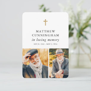 Carte De Remerciements Mémorial en mémoire d'amour Moderne simple prière