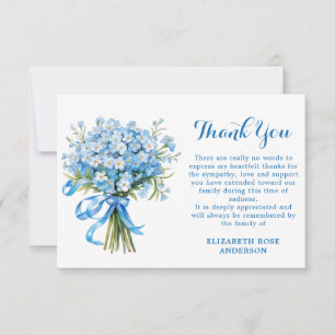Carte De Remerciements Mémorial Fleur de Ne M'oubliez Pas Sympathie Funér