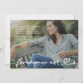 Carte De Remerciements Memorial Forever Hearts Simple Photo moderne (Devant)