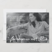 Carte De Remerciements Memorial Forever Hearts Simple Photo moderne (Devant)