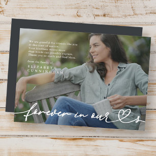 Carte De Remerciements Memorial Forever Hearts Simple Photo moderne