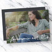 Carte De Remerciements Memorial Forever Hearts Simple Photo moderne