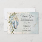 Carte De Remerciements Mémorial funéraire catholique Vierge Marie (Devant)