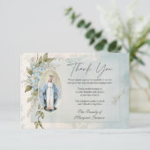 Carte De Remerciements Mémorial funéraire catholique Vierge Marie (Debout devant)