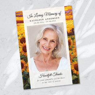Carte De Remerciements Mémorial funéraire de conservation de la photo de 