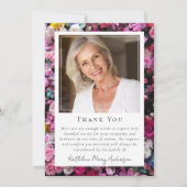 Carte De Remerciements Mémorial funéraire de conservation de photos flora (Devant)