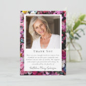 Carte De Remerciements Mémorial funéraire de conservation de photos flora (Debout devant)