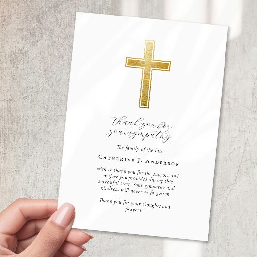 Carte De Remerciements Mémorial funéraire de la Croix d'or