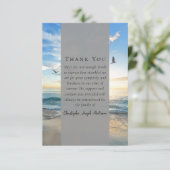 Carte De Remerciements Mémorial funéraire de la photo de l'océan (Debout devant)