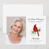 Carte De Remerciements Mémorial funéraire du cardinal rouge (Devant / Derrière)