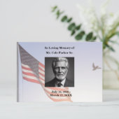 Carte De Remerciements Mémorial funéraire du drapeau américain (Debout devant)