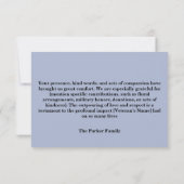 Carte De Remerciements Mémorial funéraire du drapeau américain (Dos)