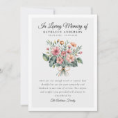 Carte De Remerciements Mémorial funéraire floral boho (Devant)