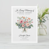 Carte De Remerciements Mémorial funéraire floral de Boho (Debout devant)
