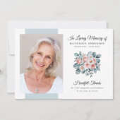 Carte De Remerciements Mémorial funéraire floral d'Eucalyptus (Devant)