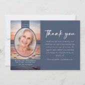 Carte De Remerciements Mémorial funéraire photo Blue Sunrise (Devant)