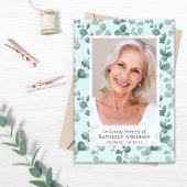 Carte De Remerciements Mémorial funéraire photo Eucalyptus