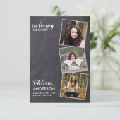 Carte De Remerciements Mémorial funéraire rustique 3 Photo Collage Sympat (Debout devant)