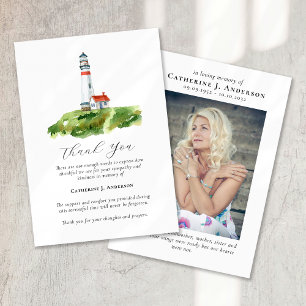 Carte De Remerciements Mémorial funéraire Sympathy Photo Lighthouse
