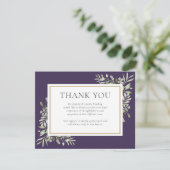 Carte De Remerciements Mémorial funéraire vert violet or (Debout devant)