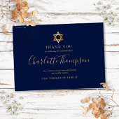 Carte De Remerciements Memorial Funeral Gold Star de David Jewish Simple