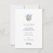 Carte De Remerciements Memorial Funeral Pays Fleurs de Lavande Rustique (Devant)