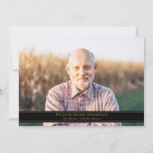 Carte De Remerciements Memorial Funeral Photo Simple Elegant Gold Script (Dos)