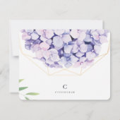 Carte De Remerciements Mémorial géométrique floral de Hydrangea Lilac (Dos)