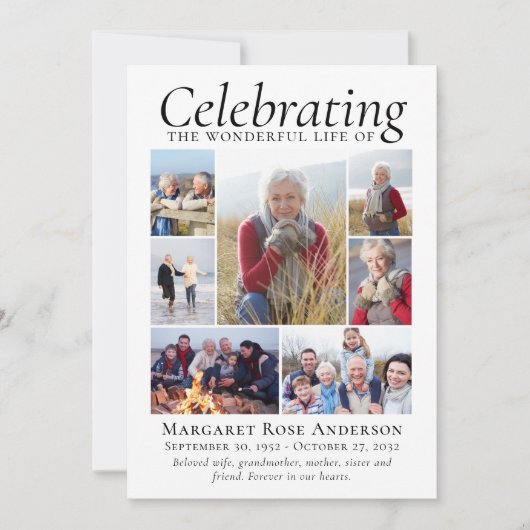 Carte De Remerciements Memorial Hommage Photo Collage Keepsaké (Devant)