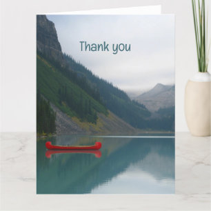 Carte De Remerciements Memorial Keepsaké Lake Red Canoe Wilderness