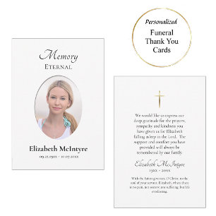 Carte De Remerciements Mémorial minimaliste orthodoxe chrétien photo
